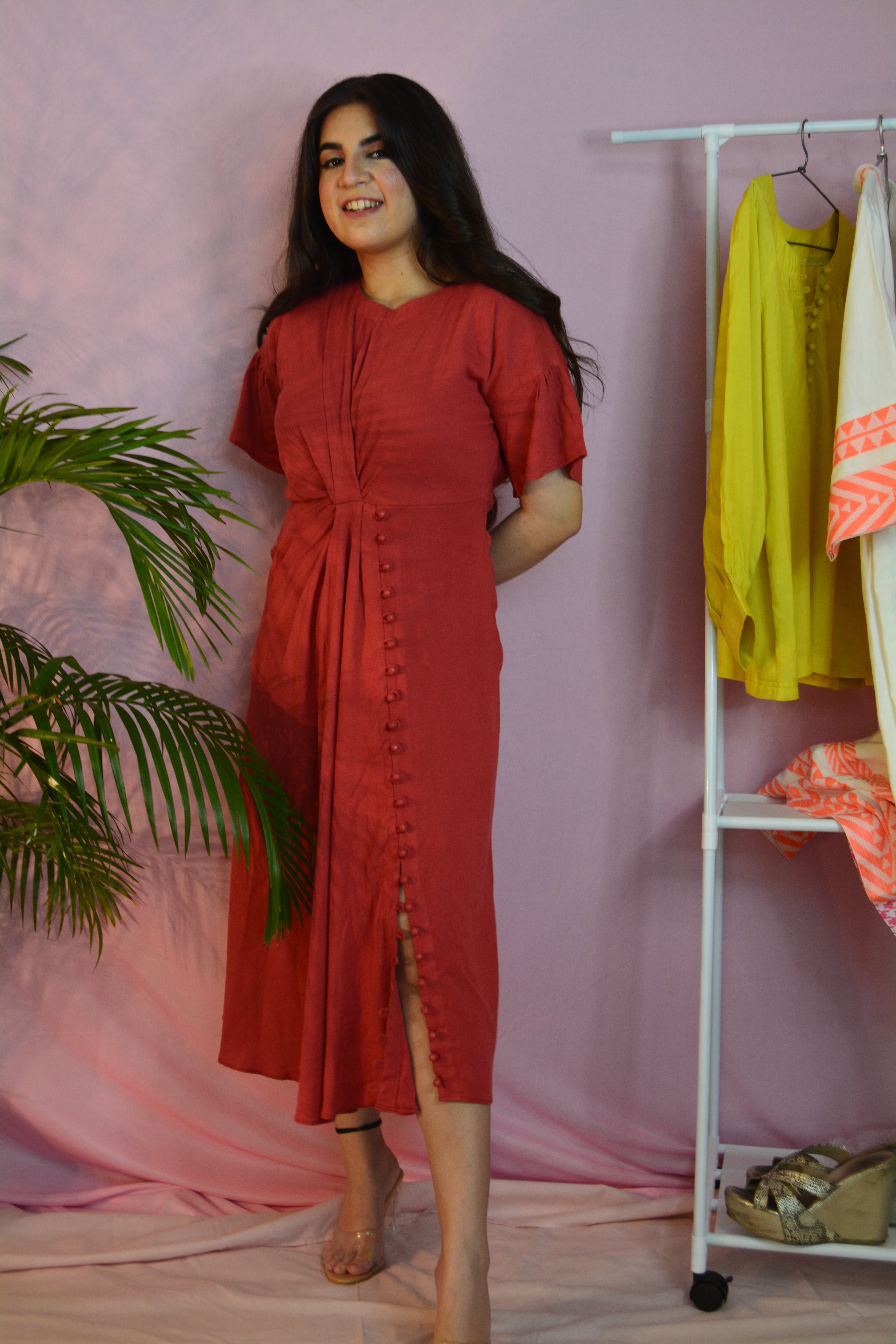 TERRACOTTA TWIST DRESS
