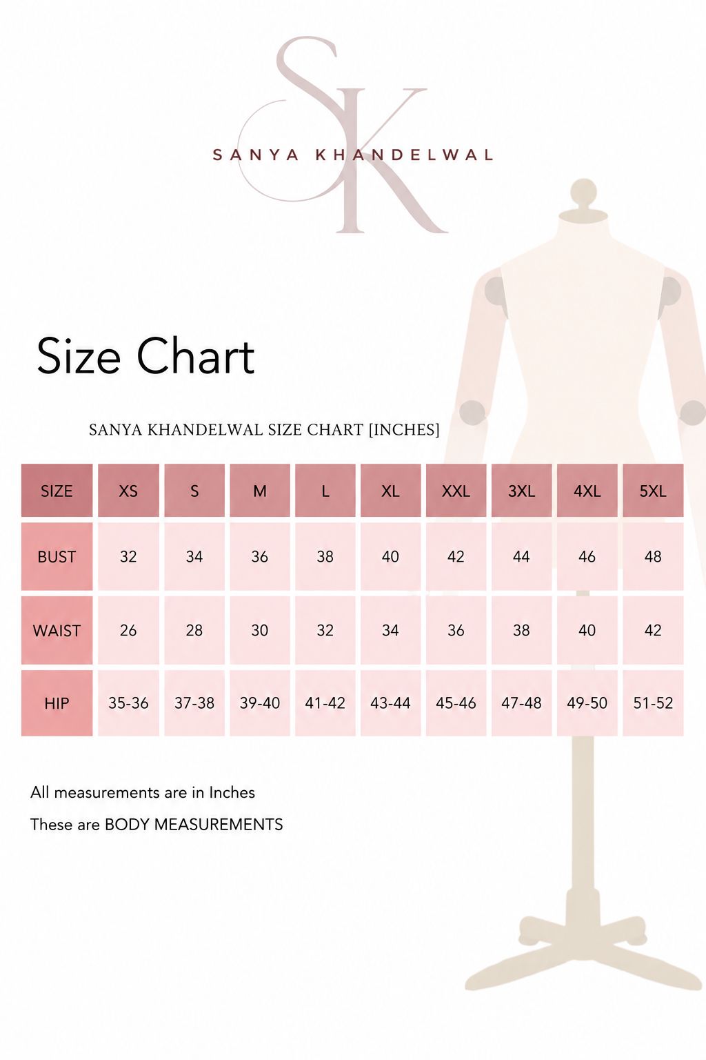 Size chart